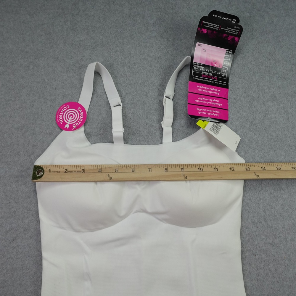 Maidenform Shapes Cami Womens M White Firm Shapewear Targeted Tummy - Picture 6 of 15